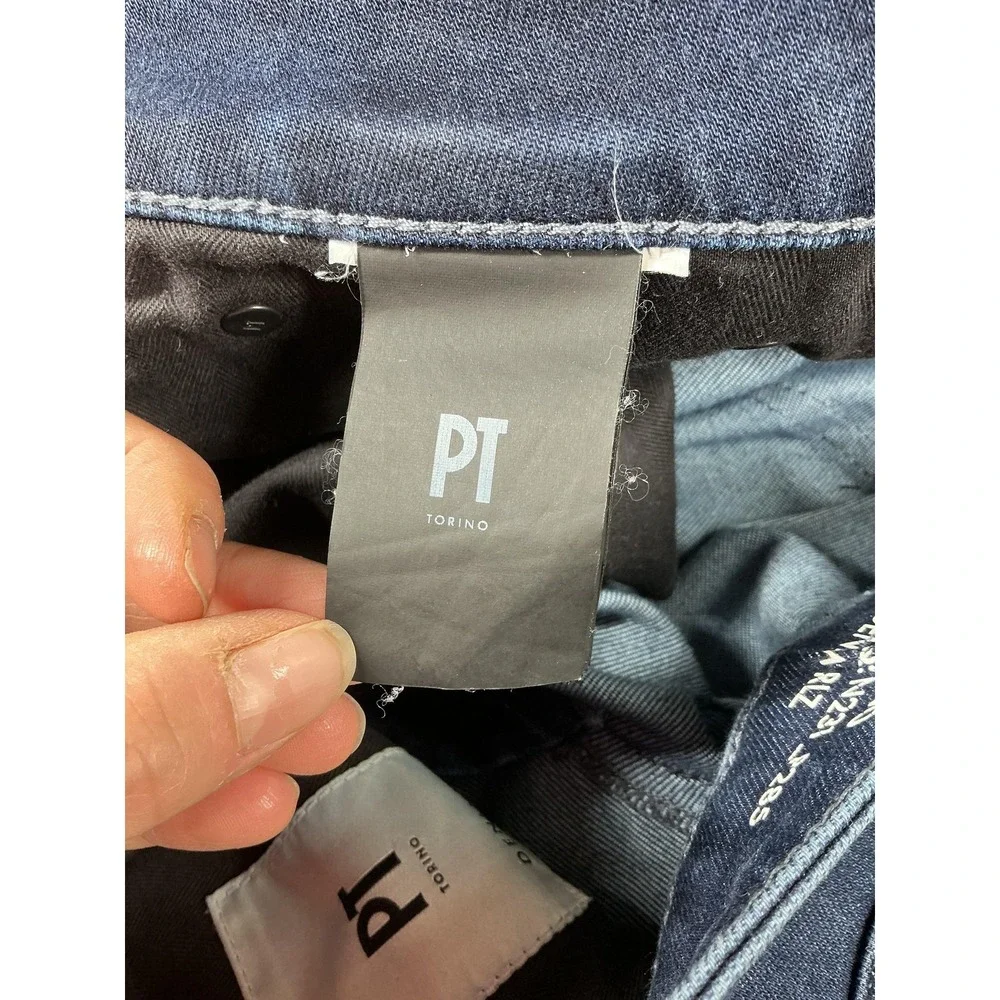 PT Torino Pants Mens 38x32 Blue Chino Regular Fit Stretch Denim Casual Italy